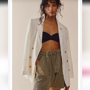 NWOT 215$ Free People Olivia Blazer In Color White Size Small